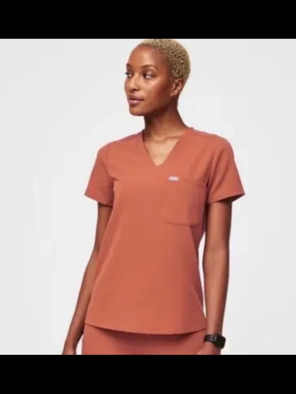 Figs Caterina Terracotta Scrub Top